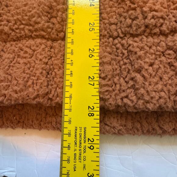 Aerie Women's Full Zip Hooded Sherpa Fleece Jacket Hoodie Large Orange Cozy - Picture 9 of 9